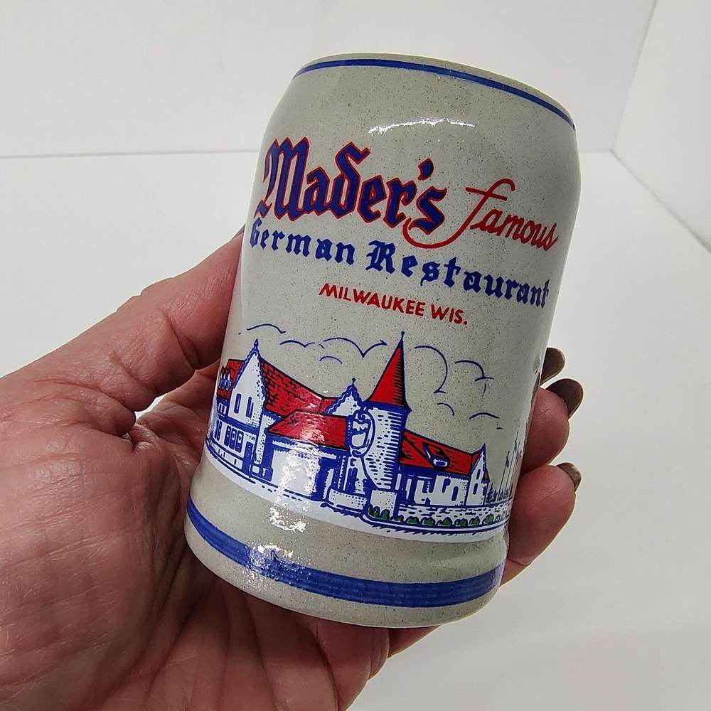 Maders German Restaurant Mini Stein Mug Milwaukee WI West Germany 3.5in Vintage